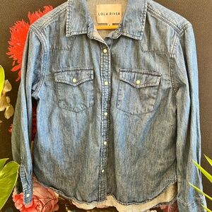 Lola River Denim Button Down NWOT size M
